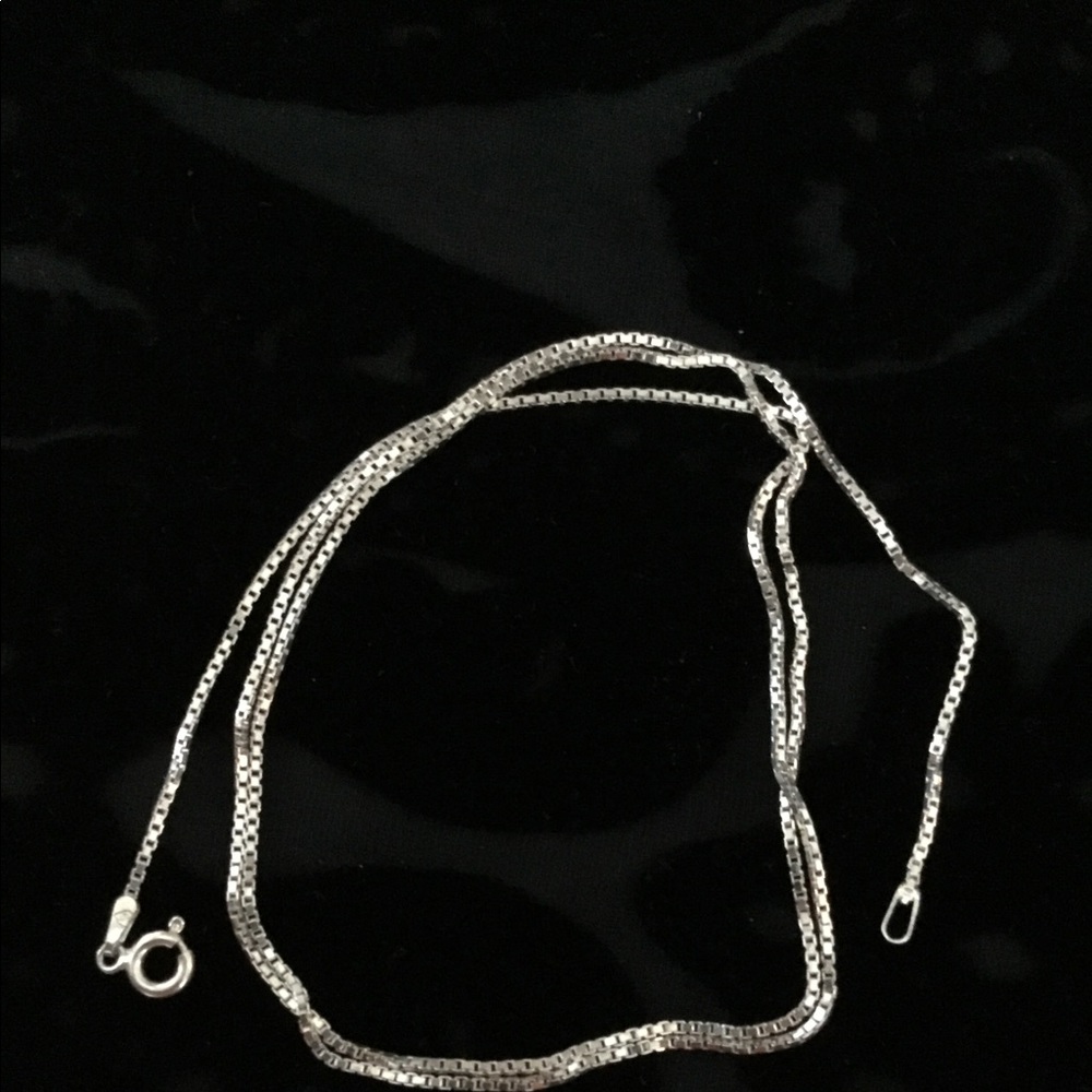 Sterling silver box chain necklace, 24 inches